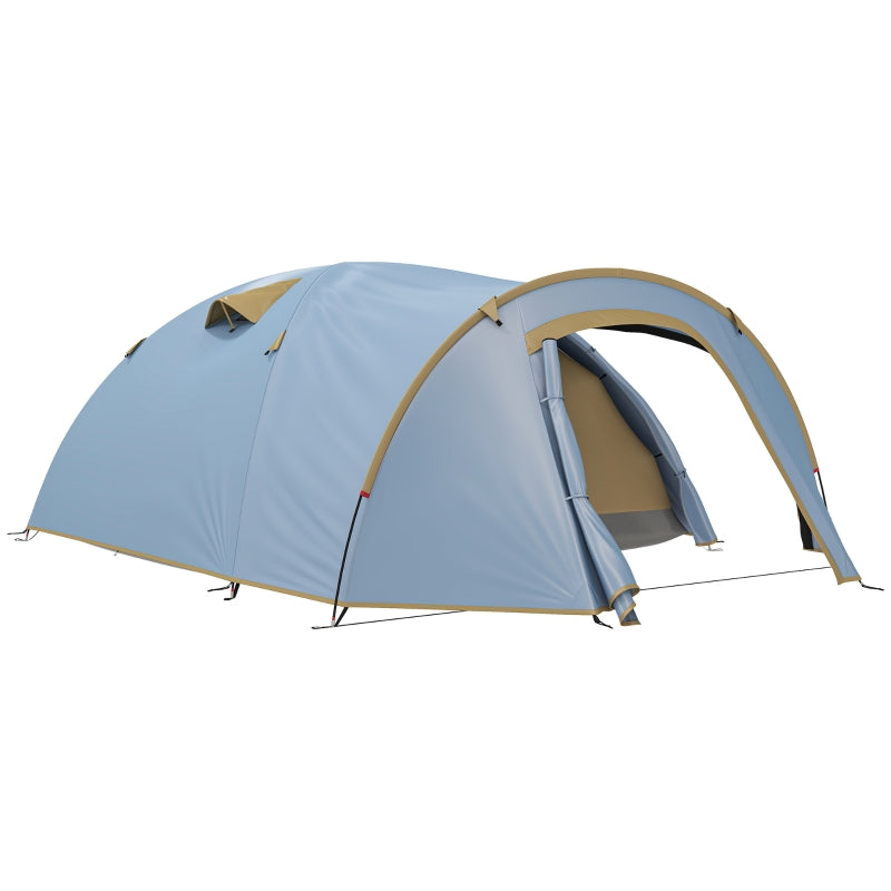 Campingzelt für 4 Personen, wasserdicht Tunnelzelt mit 2 Türen Haken Bodenplane Packtasche, Familienzelt mit 2000mm Wassersäule Zelt für Camping Reise Trekking Garten