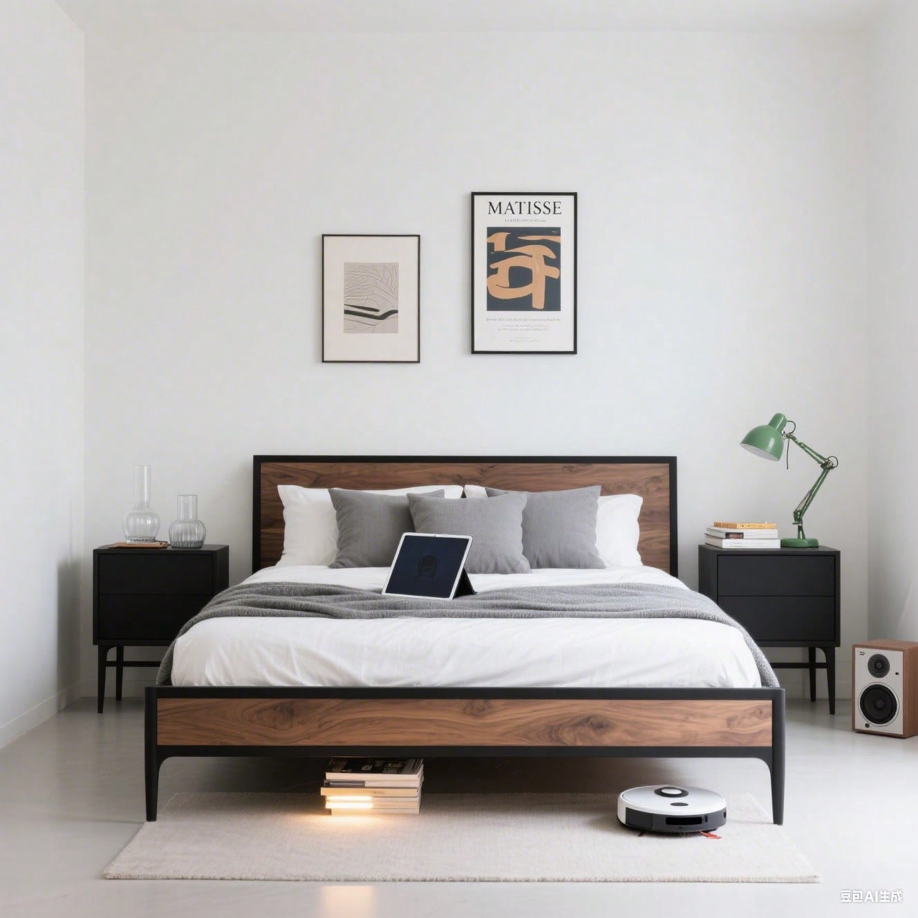 Smart Bettrahmen 140x200 cm - Mit LED-Beleuchtung & USB-Ladestation - Heavy Duty Metalllamellen, geräuschfrei, einfach montierbar