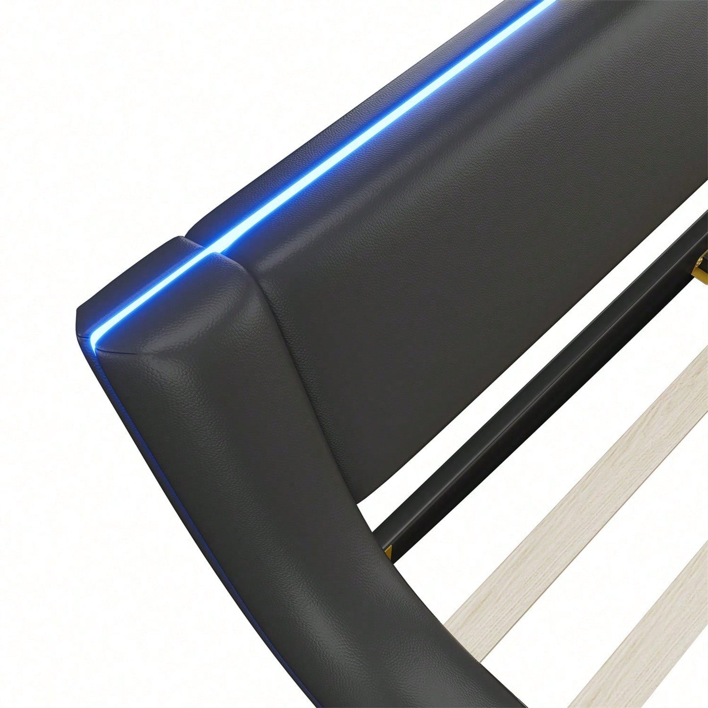 140*200cm Flachbett, Bodenbett, PU, LED-Umgebungslicht, 24-Tasten-Fernbedienung, weiß
