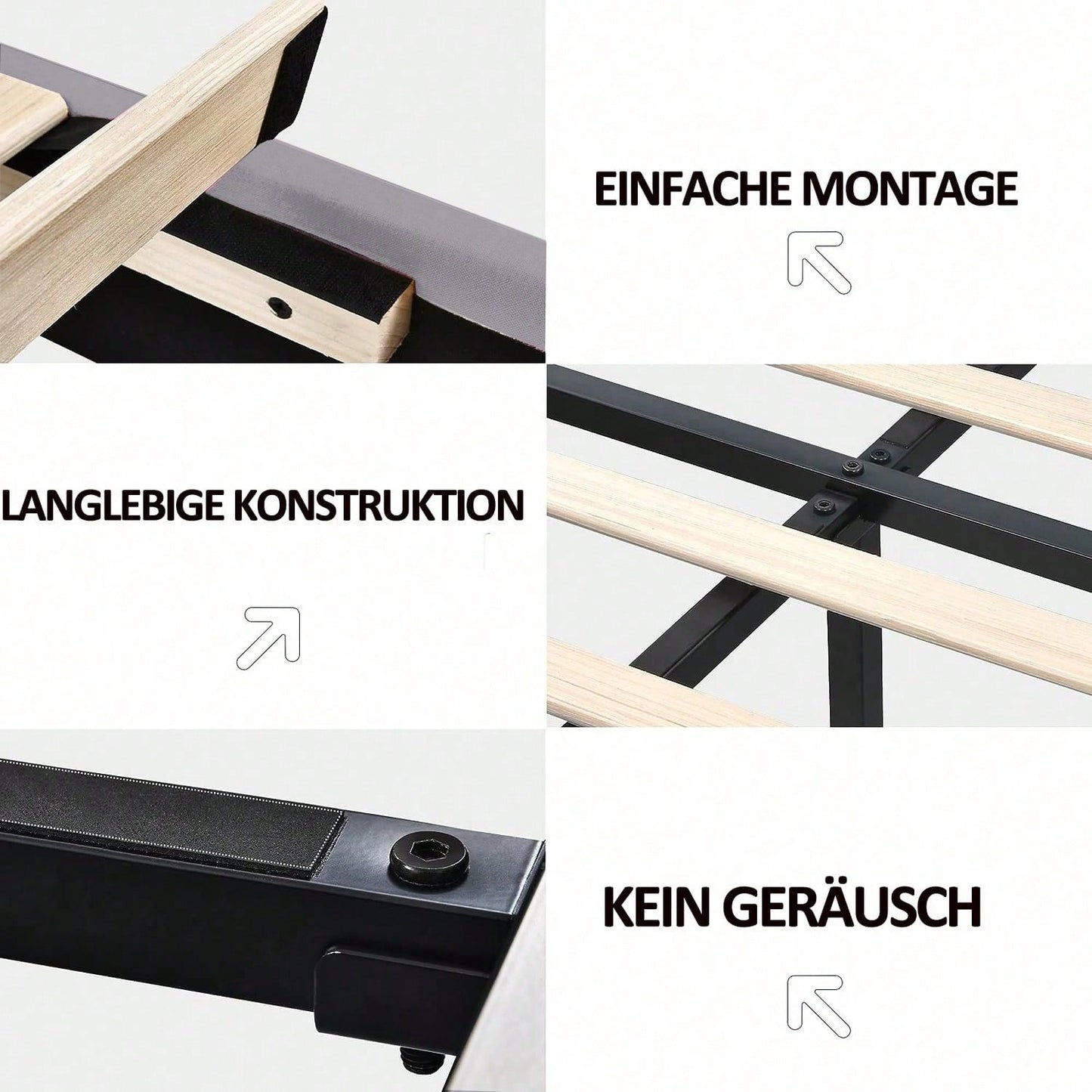 Polsterbett 140 x 200 cm, gepolsterter Schwebebettrahmen mit LED-Leuchten und Kopfteildesign,(Matratze nicht enthaltet) flächiges Doppelbett-Gästebett in hautfreundlichem Leinen Beige
