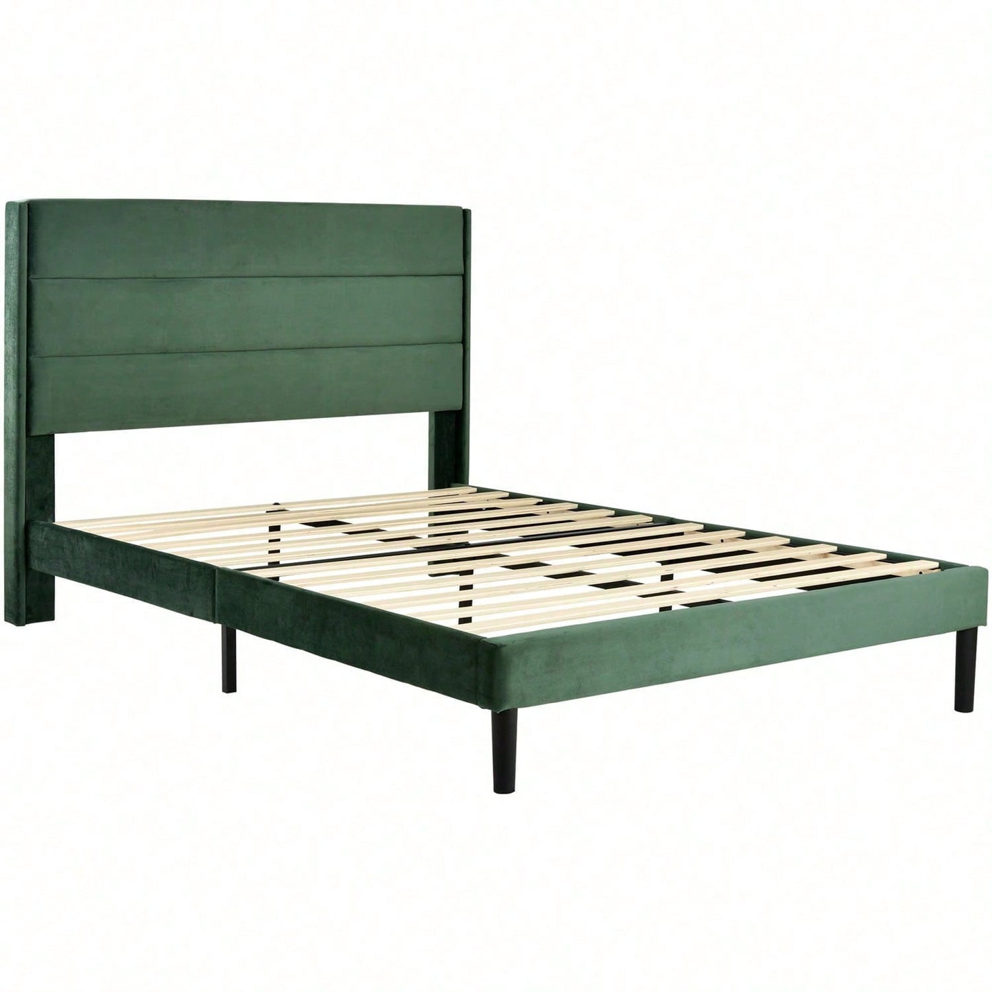 Polsterbett 140 x 200 cm, Bettgestell mit Lattenrost & Kopfteil, gepolstertes Doppelbett, Textilbezug Leinen in Dunkelgrau, Zeitloses modernes Design, Jugendbett