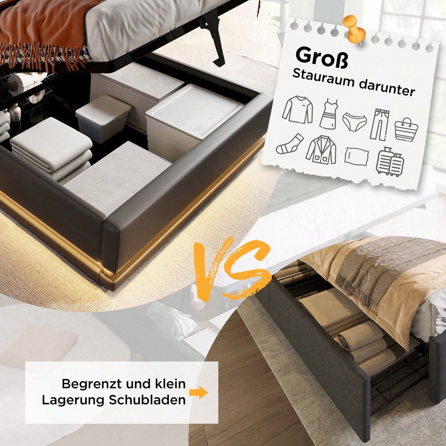 Polsterbett Einzelbett 90*200 cm,Schwarz PU-Material Hydraulisches Stauraumbett, gepolstertes Kopfteil mit USB Typ-C Ladefunktion, 3-seitige LED-Funktion