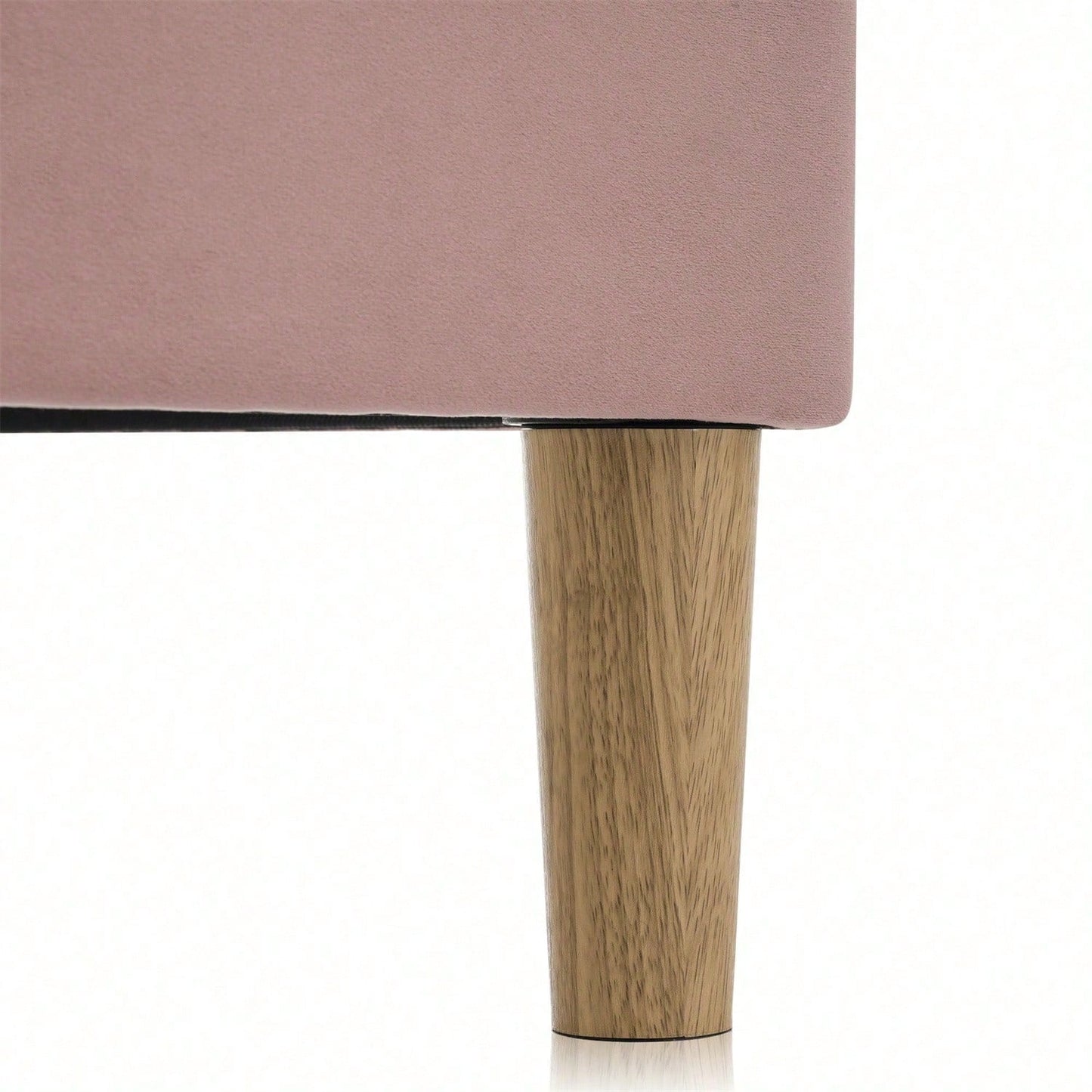Polsterbett LED Einzelbett 90 x 200cm, Bettgestell mit Lattenrost und Verstellbares Kopfteil, Gepolstertes bett in Rosa,Bettrahmen Jugendbett für Schlafzimmer Gästezimmer-Samt