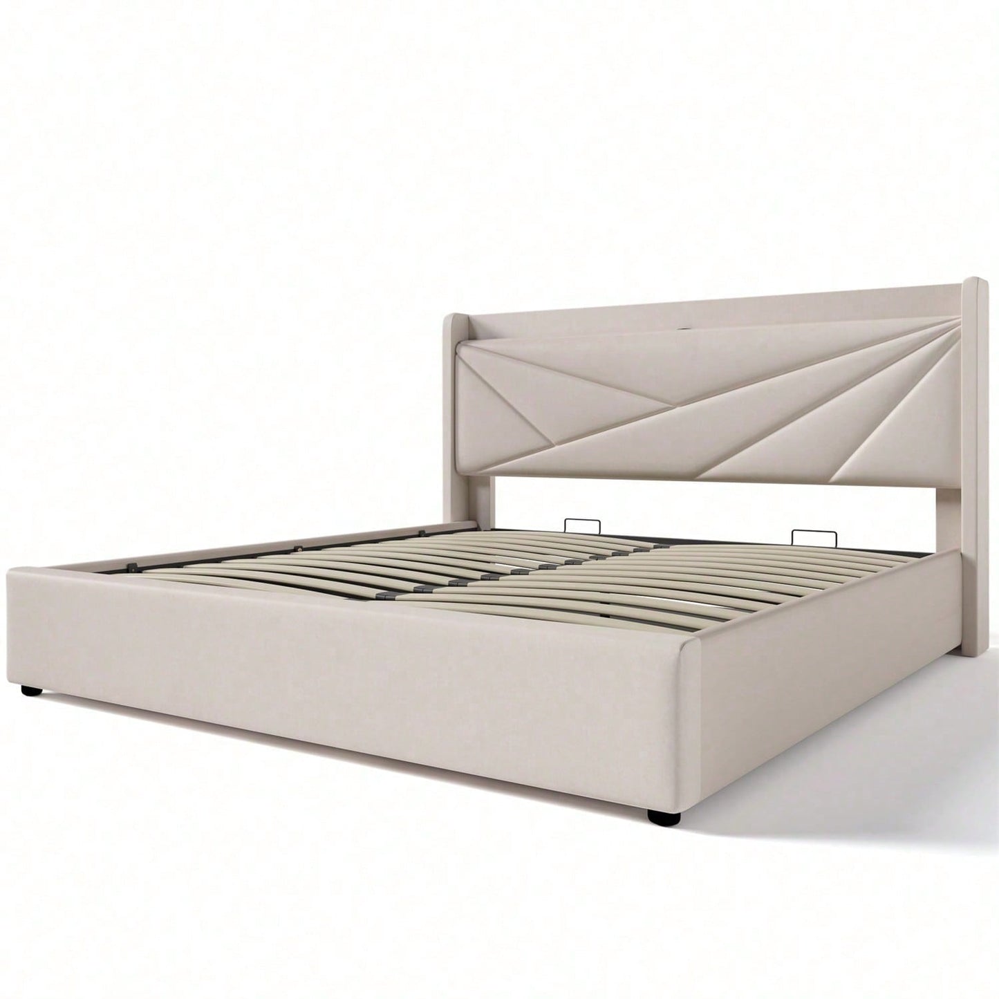 Polsterbett Doppelbett Stauraum Bettkasten mit USB Typ C Ladefunktion Kopfteil,ohne Matratze, Stauraumbetten Bettgestell aus Leinenmaterial Jugendbett 160x200 mit lattenrost