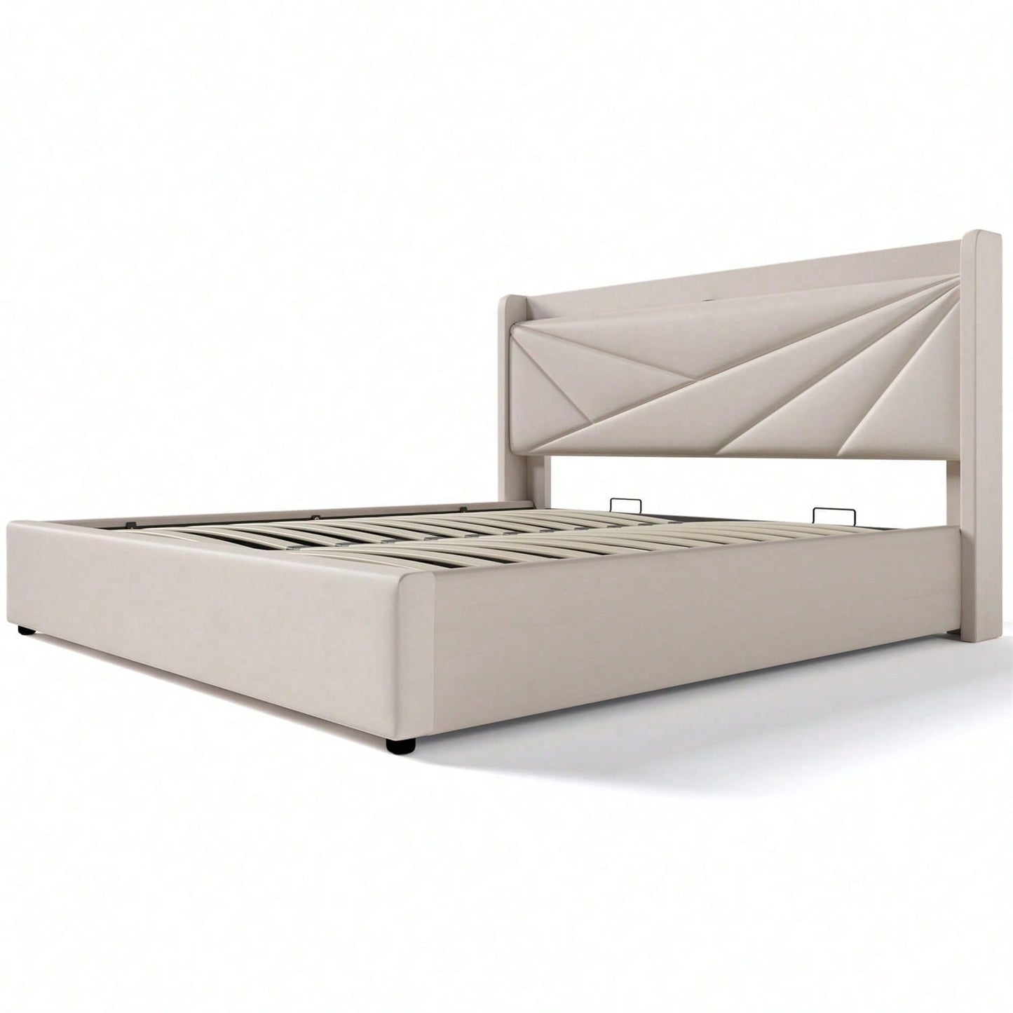 Polsterbett Doppelbett Stauraum Bettkasten mit USB Typ C Ladefunktion Kopfteil,ohne Matratze, Stauraumbetten Bettgestell aus Leinenmaterial Jugendbett 160x200 mit lattenrost
