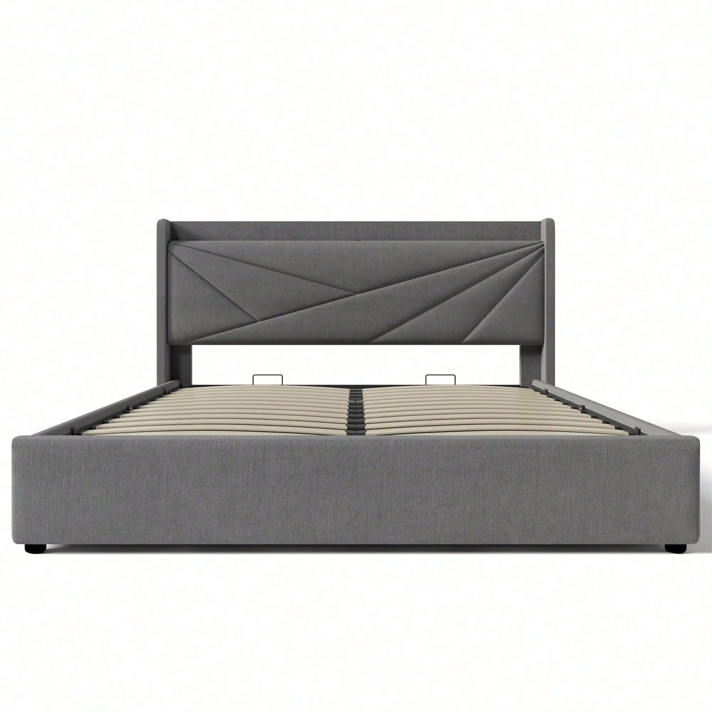 Polsterbett Doppelbett Stauraum Bettkasten mit USB Typ C Ladefunktion Kopfteil,ohne Matratze, Stauraumbetten Bettgestell aus Leinenmaterial Jugendbett 160x200 mit lattenrost