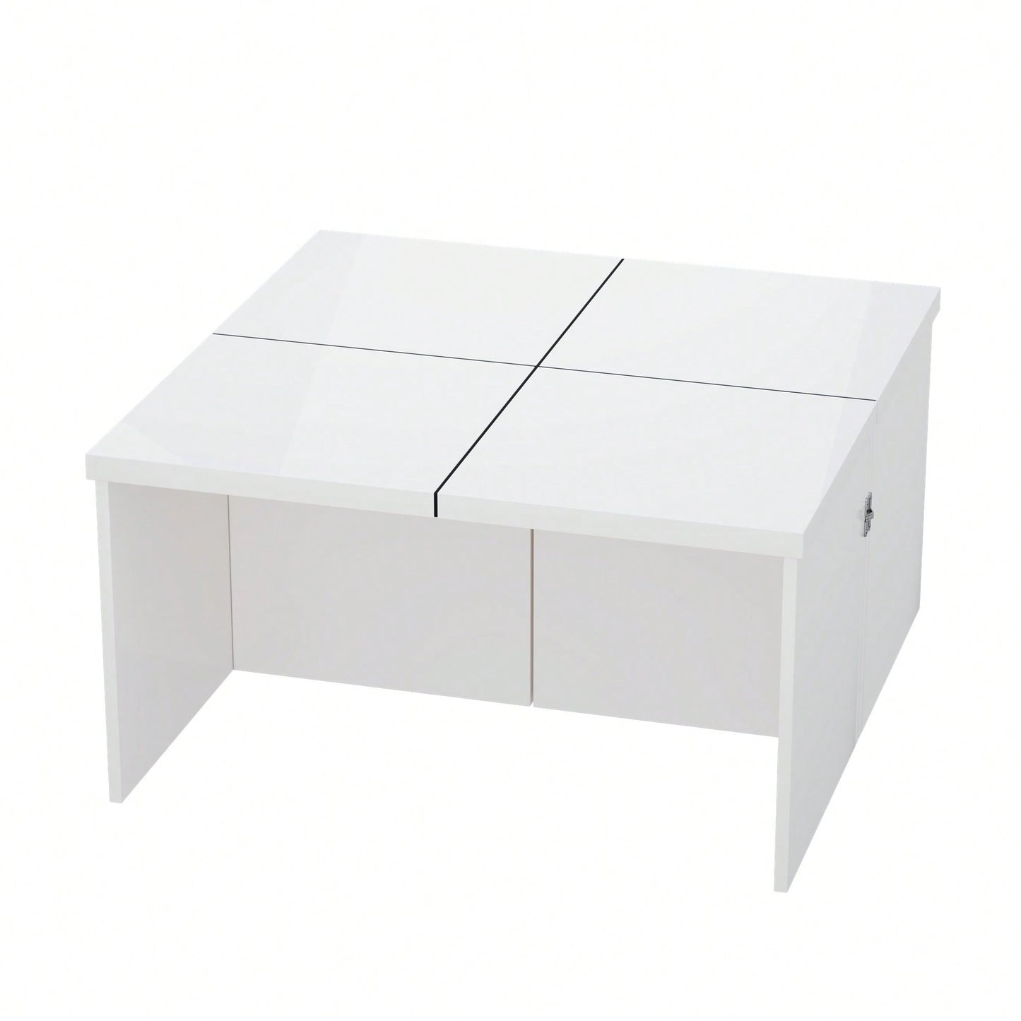 Modular DIY Couchtisch mit Hochglanz Tischplatte - Frei Kombinierbar, Einfache Montage, Moderner Design Wohnzimmertisch