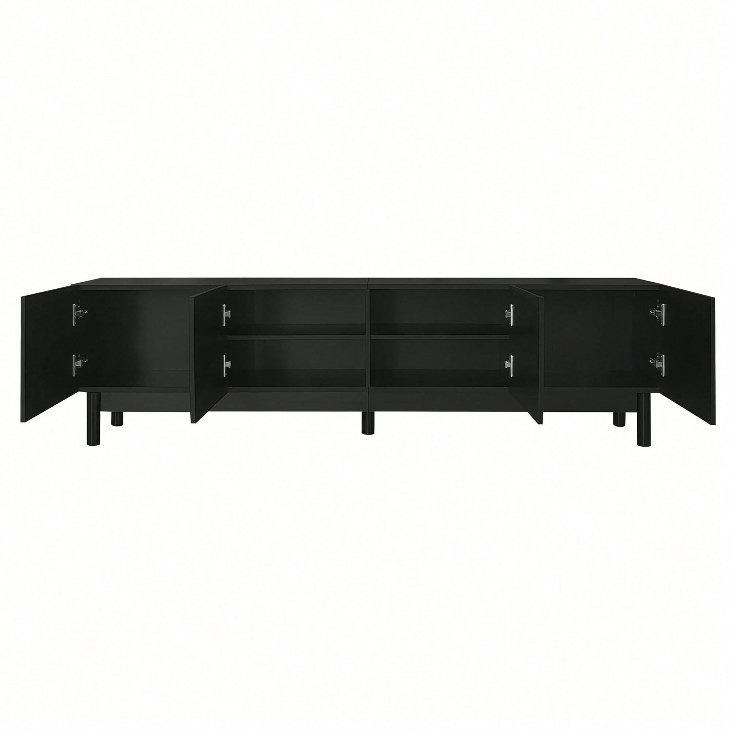Lowboard mit gewölbten Wellentüren – TV-Schrank mit stabilen Beinen & praktischen Regalen – Elegantes Wohnzimmermöbel als TV-Ständer