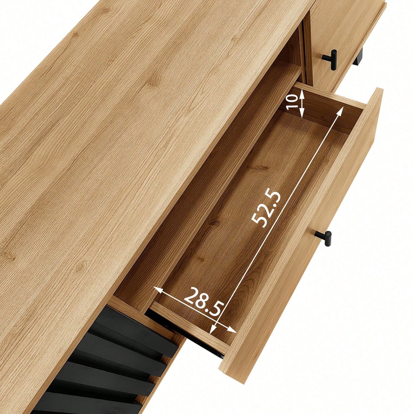 Stilvolle Eleganz: 170cm TV-Schrank mit Holz- und Schwarzdesign,TV-Möbel, Lowboard mit Schubladen, Vielfältige Aufbewahrungsfunktionen, einzigartiges Erscheinungsbild.