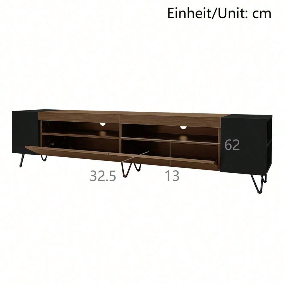 Moderner TV-Schrank, Weiß und Holzoptik – Länge 180 cm