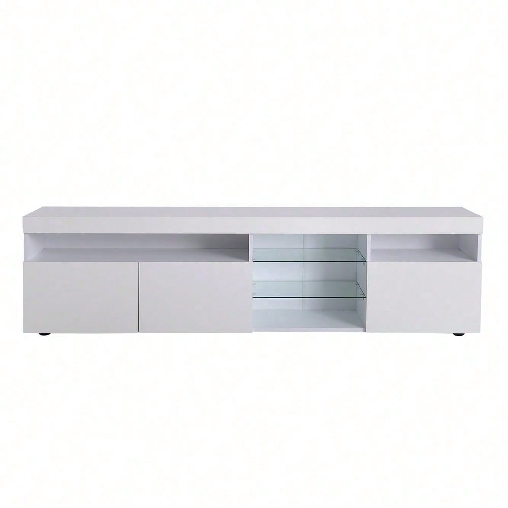 Weißer moderner TV-Schrank, helles Panel, variable LED-Beleuchtung, Wohn- und Esszimmer 180cm