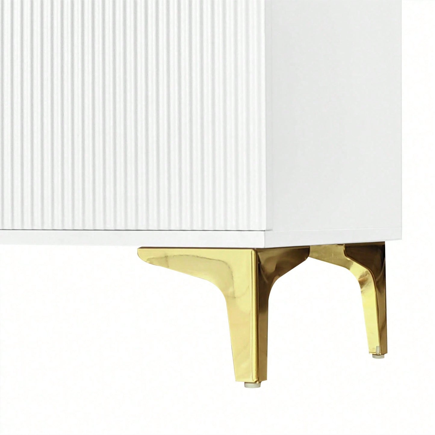 Eleganter Sideboard/Schuhschrank mit Strukturpaneelen, verstellbaren Einlegeböden und vergoldeten Verzierungen, mit Schubladen