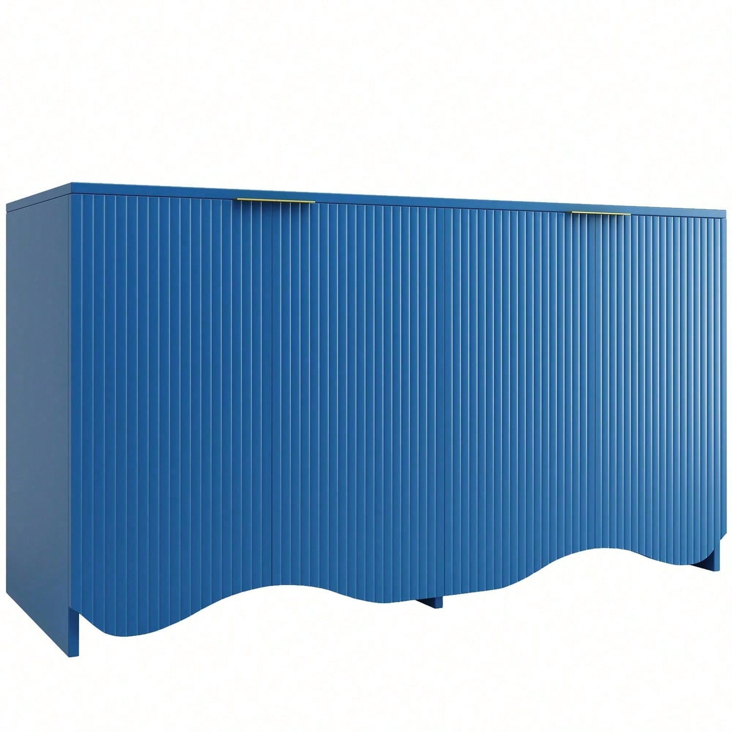 Sideboard(140*40*85cm), buffetschrank, cabinets, Esszimmer Wohnzimmer Aufbewahrungsschränke, Gemusterte Schränke, Freistehende Schränke, Küchenmöbel,Wellenmuster-Design, Blau