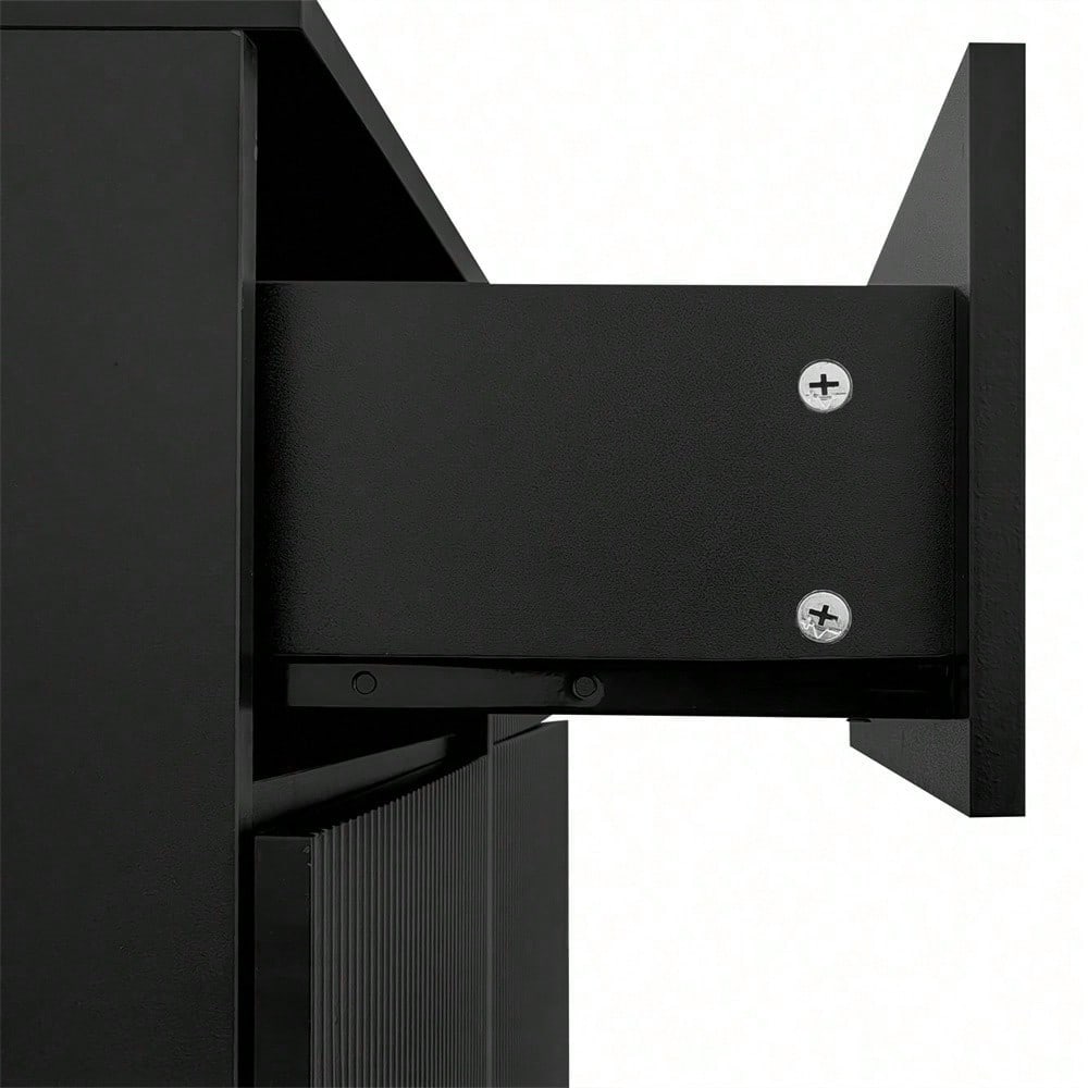 Eleganter Sideboard/Schuhschrank mit Strukturpaneelen, verstellbaren Einlegeböden und vergoldeten Verzierungen, mit Schubladen