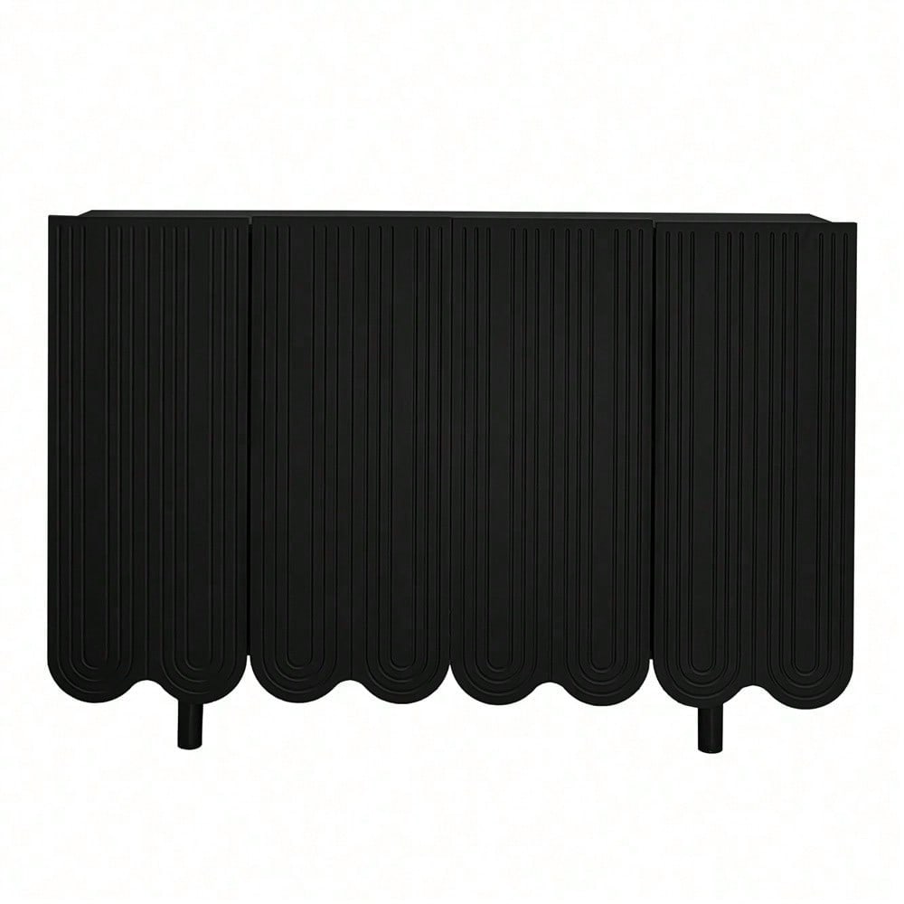 Sideboard, tropfenförmiges Sideboard mit geformten Türen und Pufferscharnier