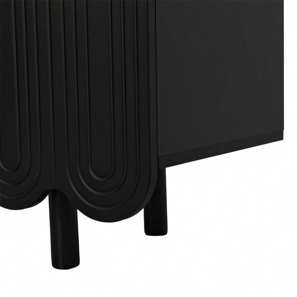 Sideboard, tropfenförmiges Sideboard mit geformten Türen und Pufferscharnier