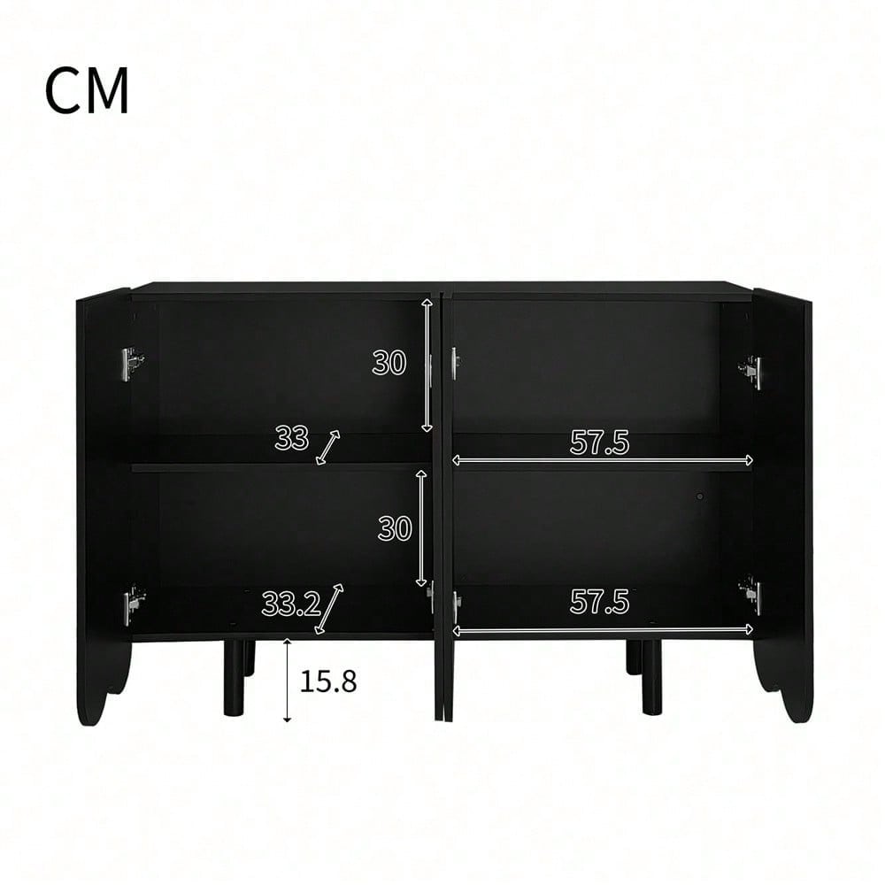 Sideboard, tropfenförmiges Sideboard mit geformten Türen und Pufferscharnier