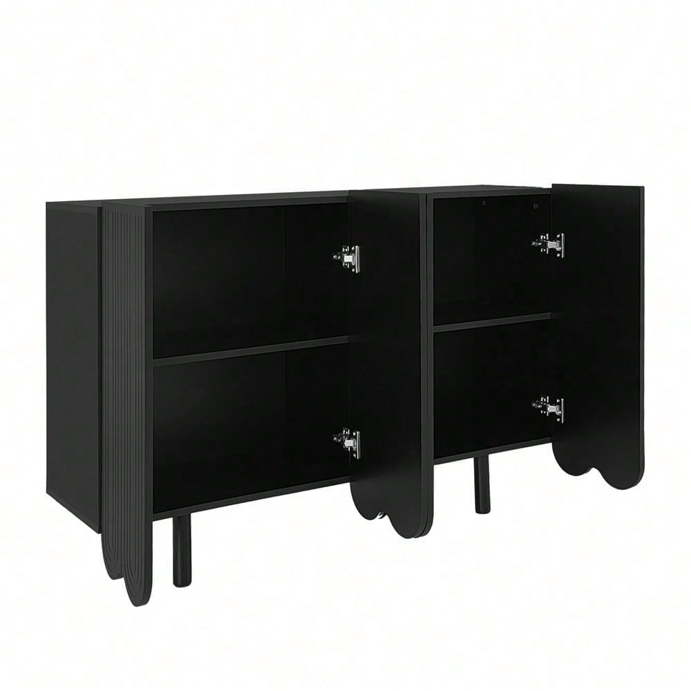 Sideboard, tropfenförmiges Sideboard mit geformten Türen und Pufferscharnier