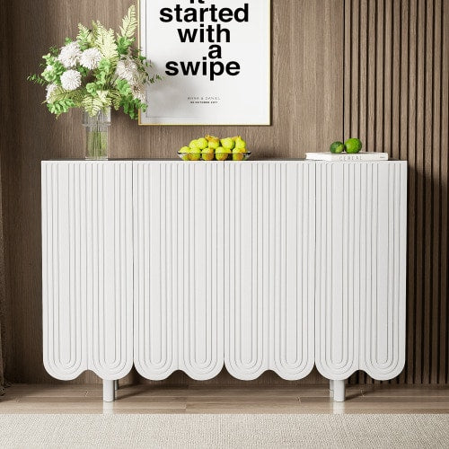 Sideboard, tropfenförmiges Sideboard mit geformten Türen und Pufferscharnier