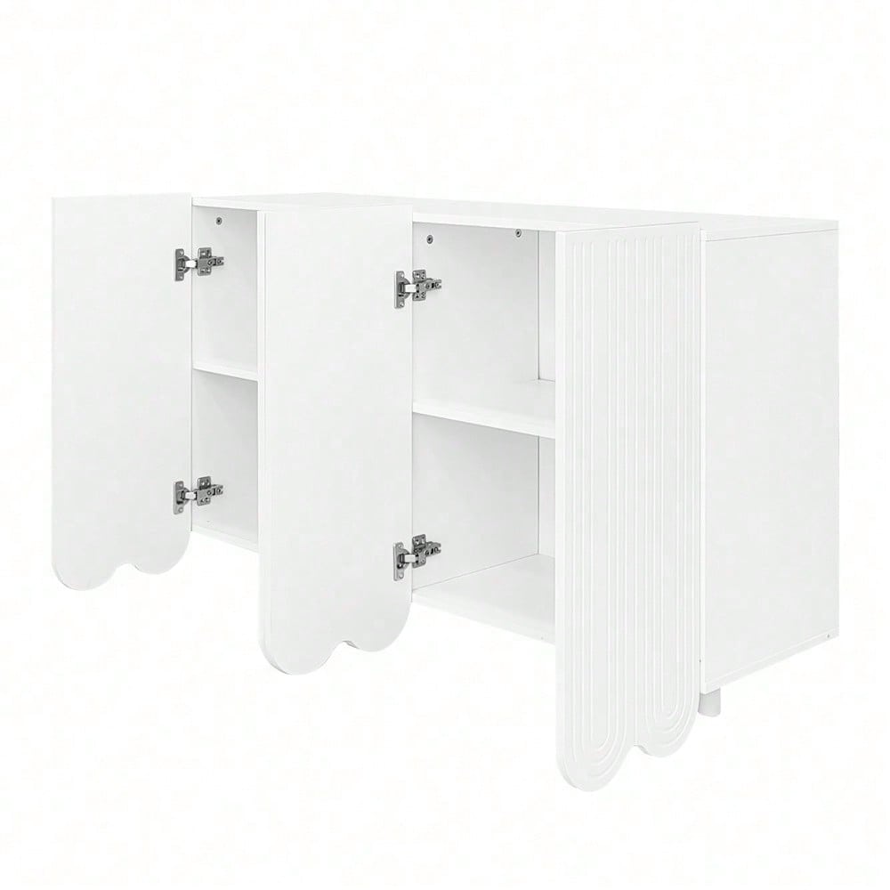 Sideboard, tropfenförmiges Sideboard mit geformten Türen und Pufferscharnier