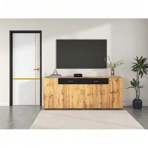Sideboard, Küchenschrank, Aufbewahrungsschrank , 208 x 39.5 x 80 cm, Kommode mit 4 Türen, 2 Schubkästen, Buffets