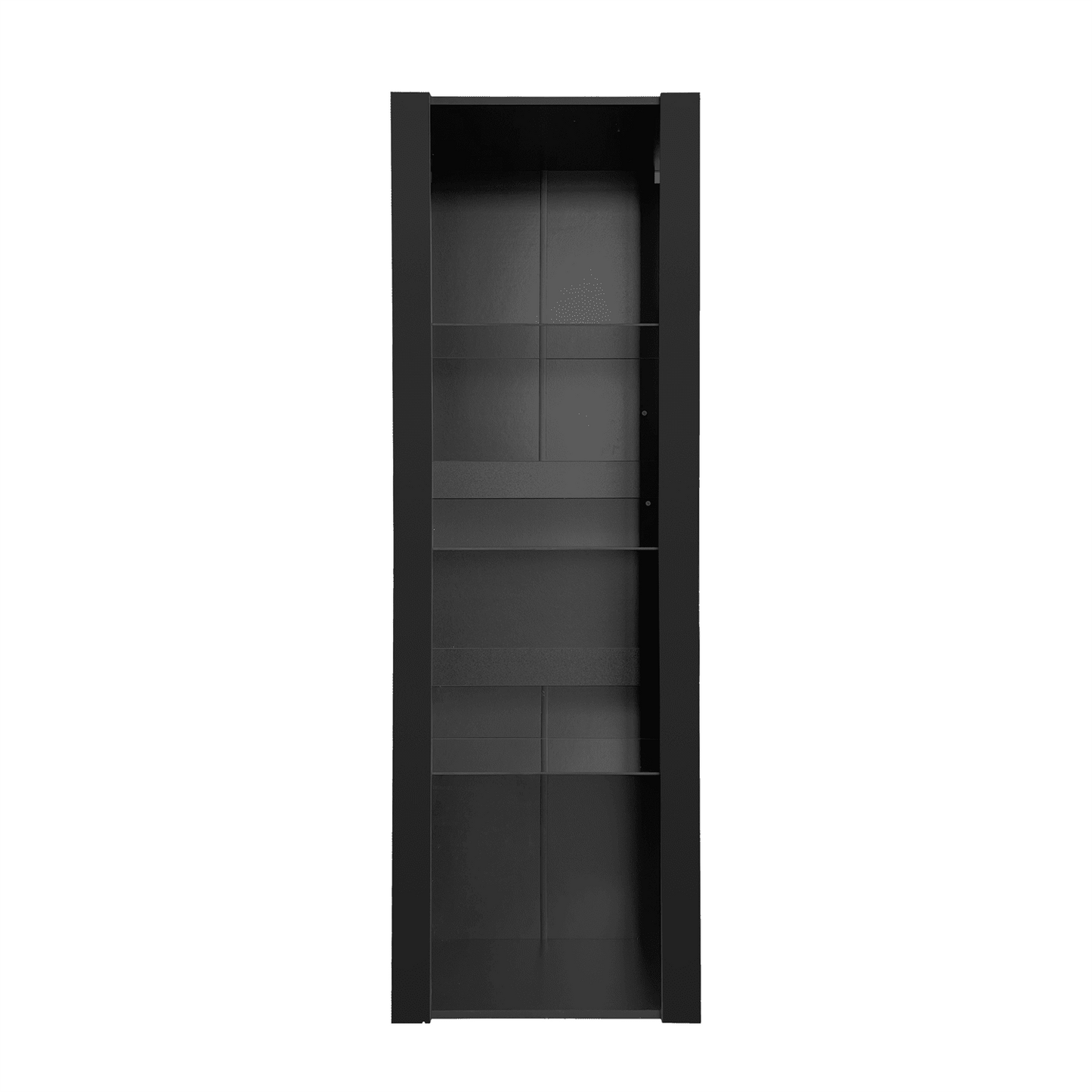 Weiße Hochglanz-Vitrine mit LED-Beleuchtung, 3 Glasböden, 55*38*166 cm, Vitrinen, Standvitrinen, Hochschränke, Lagerschränke