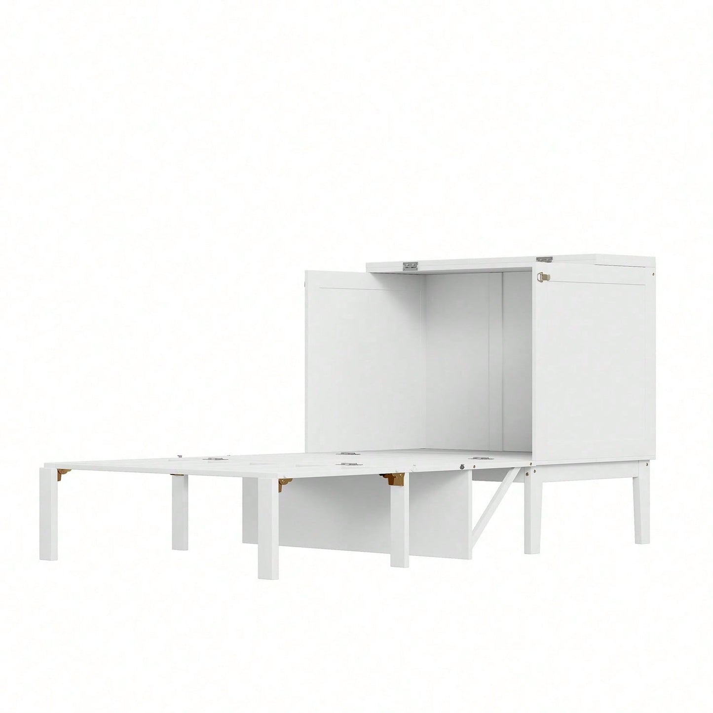 Schrankbett 90x200 cm, Wandbett mit Lattenrost, Wandklappbett, vertikales Schrankbett mit Lattenrost, Jugendbett, grau