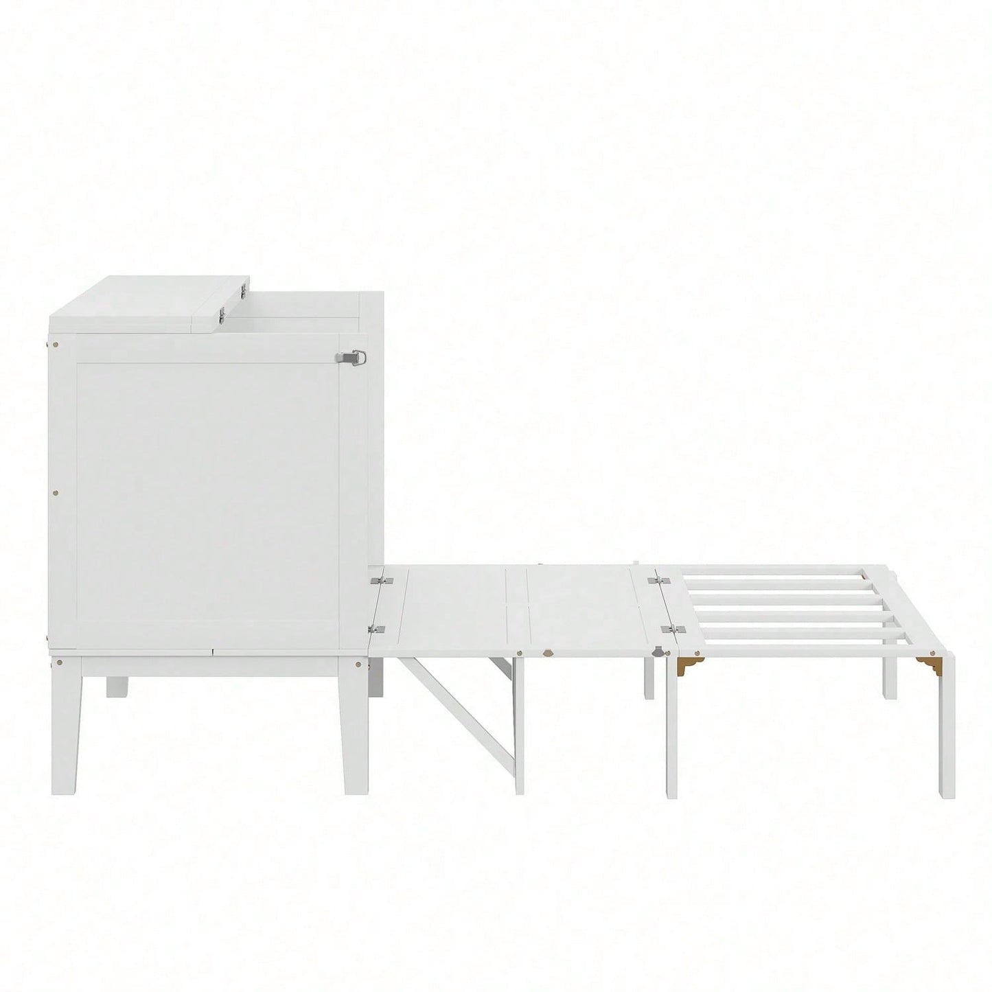 Schrankbett 90x200 cm, Wandbett mit Lattenrost, Wandklappbett, vertikales Schrankbett mit Lattenrost, Jugendbett, grau