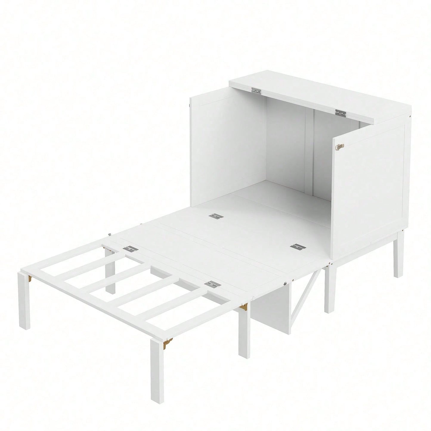 Schrankbett 90x200 cm, Wandbett mit Lattenrost, Wandklappbett, vertikales Schrankbett mit Lattenrost, Jugendbett, grau