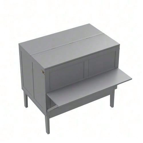 Schrankbett 90x200 cm, Wandbett mit Lattenrost, Wandklappbett, vertikales Schrankbett mit Lattenrost, Jugendbett, grau