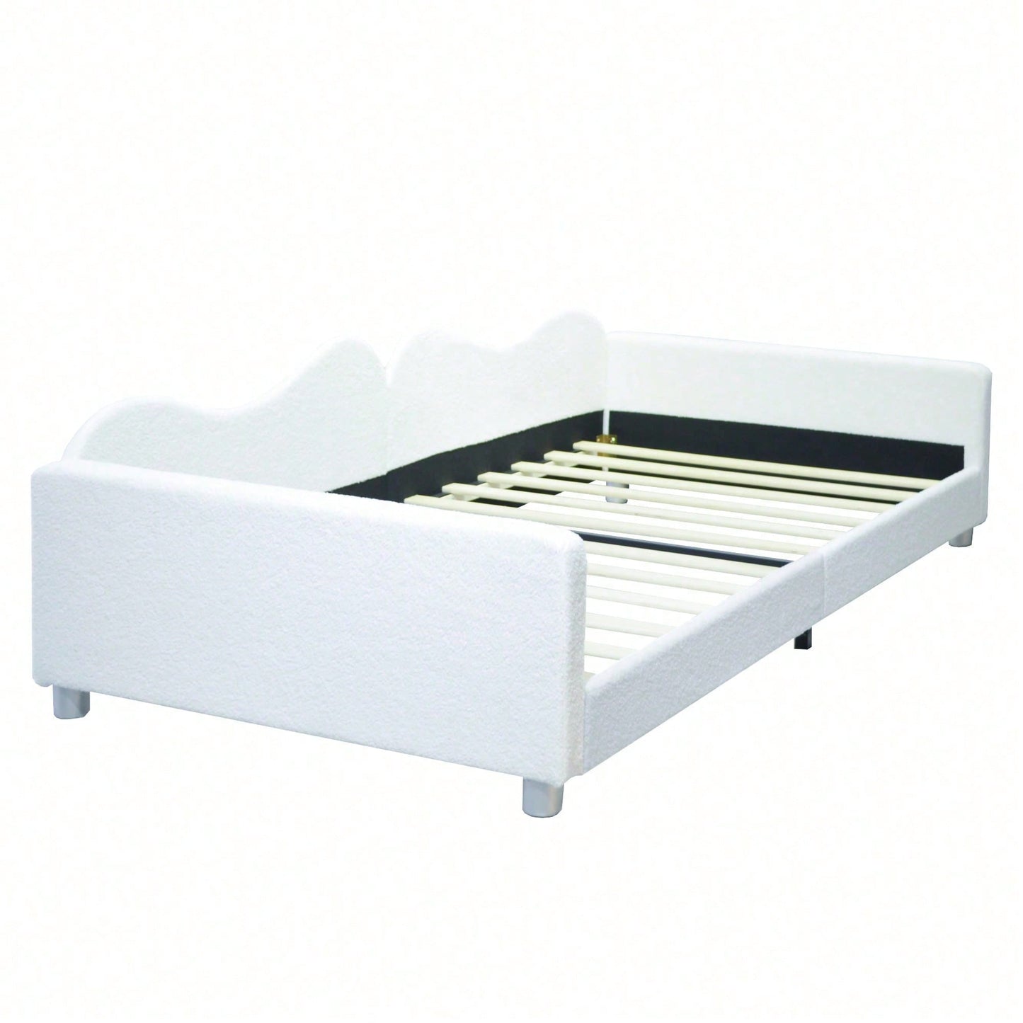 Kinderbett Polsterbett 90*200cm, Schlafsofa Bettgestell Teddystoff Multifunktionales weiches Bett mit Rückenlehne und Armlehnen Jugendbett Gästebett rosa