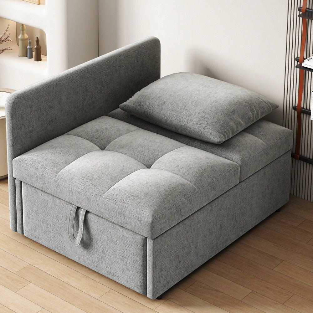 Polsterbett Schlafsofa 3 in 1 Multifunktions-Schlafsofa, Leinenstoffsofa mit verstellbarer Rückenlehne, Liegesofa für kleine Räume