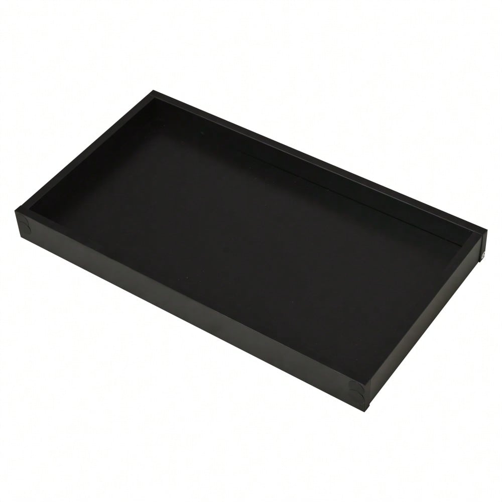 90 * 45 * 35.5 cm Couchtisch mit Tablett, Hochglanz-Couchtisch fürs Wohnzimmer, Sofatisch mit 2 Schubladen, tragender Beistelltisch aus gehärtetem Glas, kaffeetisch mit LED-Licht, Schwarz