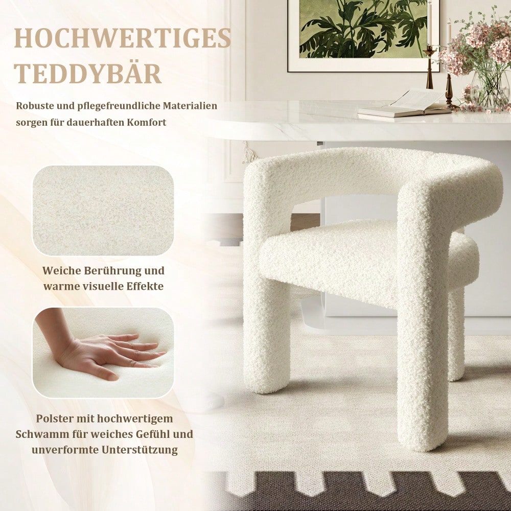 Ergonomischer Sessel mit Premium Teddy Flor, Einzigartiges Design, maximaler Komfort & vielseitig einsetzbar Moderner Allrounder-Sessel Robust, stylisch & blitzschnell montiert