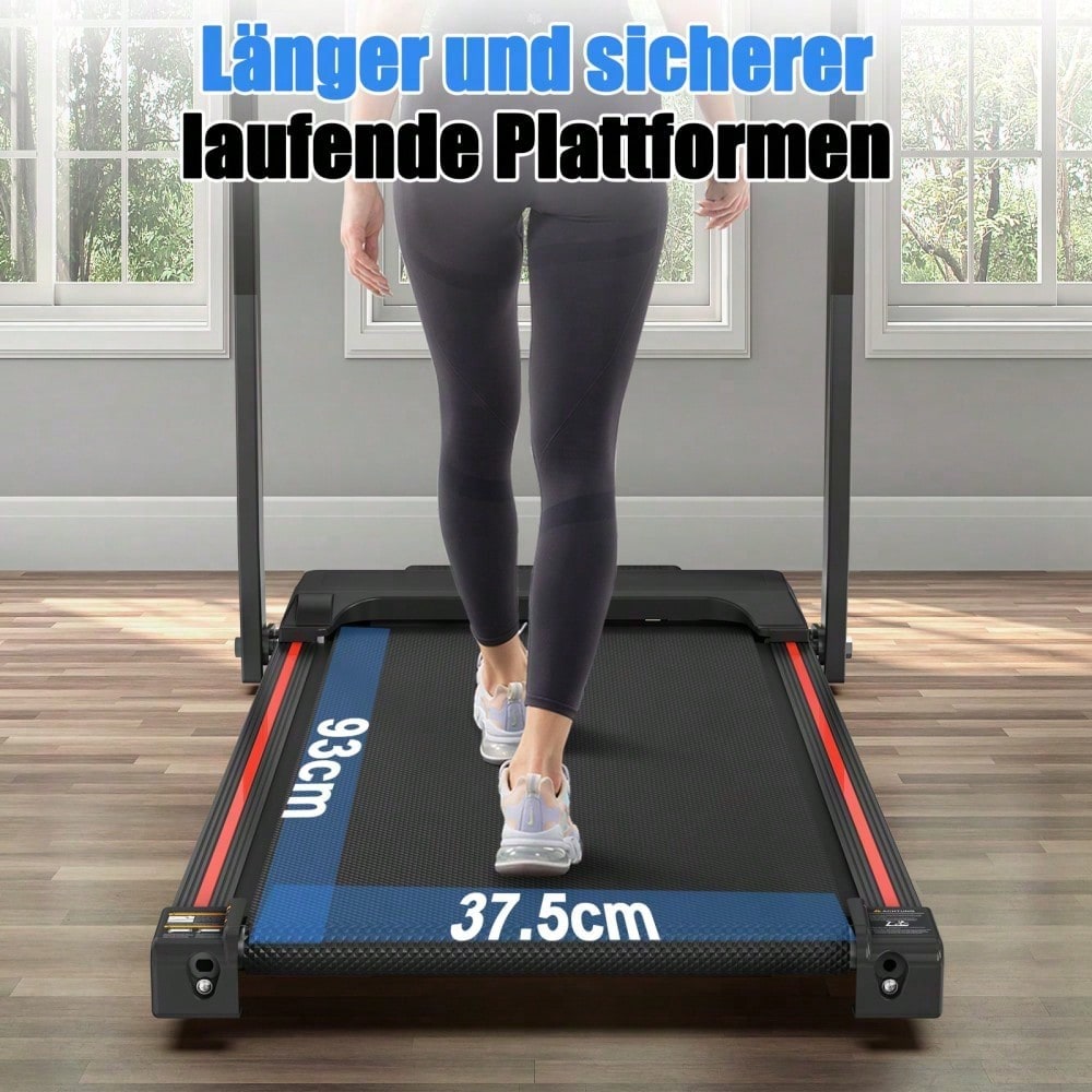 Elektrisches Laufband, Klapplaufband für Zuhause bis zu 12 km/h, mit LED-Display, App, kompaktes Gehpadd für Zuhause und Büro, mit einem Gewicht von 120KG
