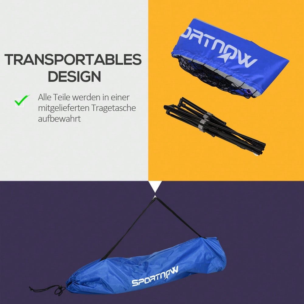 SPORTNOW Badmintonnetz Set 103/120/155H cm, faltbares & höhenverstellbares Tennisnetz für Indoor und Outdoor, Polyester, ideal für Volleyball und Federball