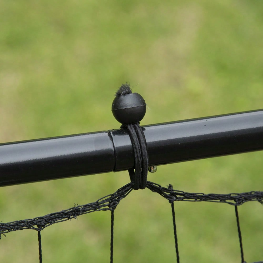 HOMCOM Fußball Rebounder Kickback Tor Rückprallwand 96x80x96 cm aus Metallrohr und PE in Schwarz für Training und Spiel