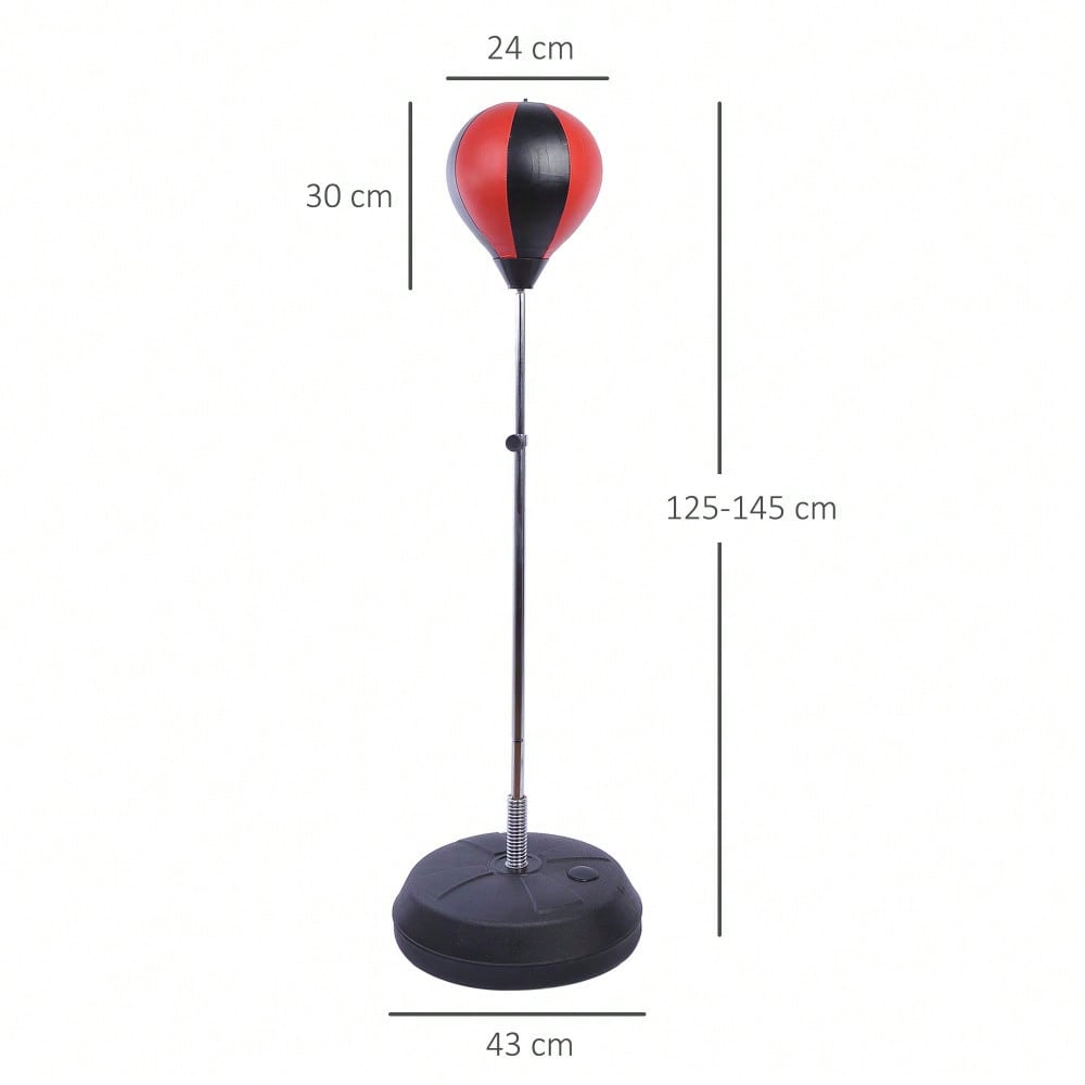 HOMCOM Punchingball Set Standbox höhenverstellbar 125-145cm Handschuhe Pumpe Profi & Anfänger