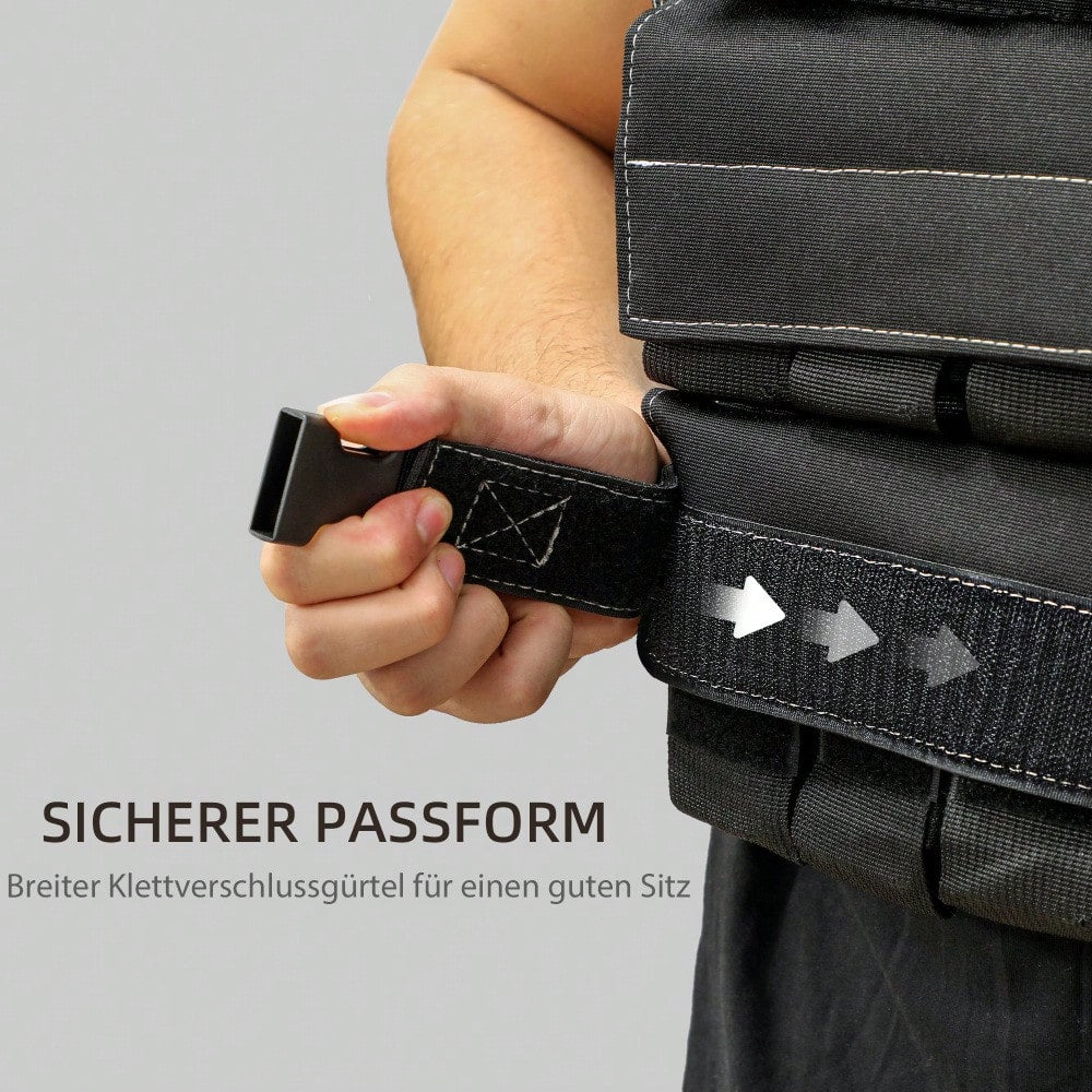 SPORTNOW verstellbare Gewichtsweste 15kg mit Reflektierenden Streifen, Trainingsweste, Laufweste für Gewichtheben, Laufen und Fitness, Körpergewichtstraining, Männer und Frauen
