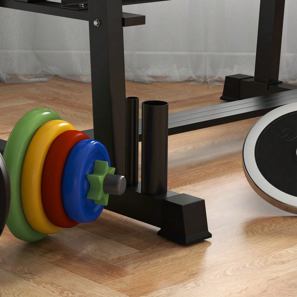 SPORTNOW Hantelständer 3 Ebenen bis 200 kg Stahl Schwarz 131x75x80 cm für Fitnessstudio & Heimtraining