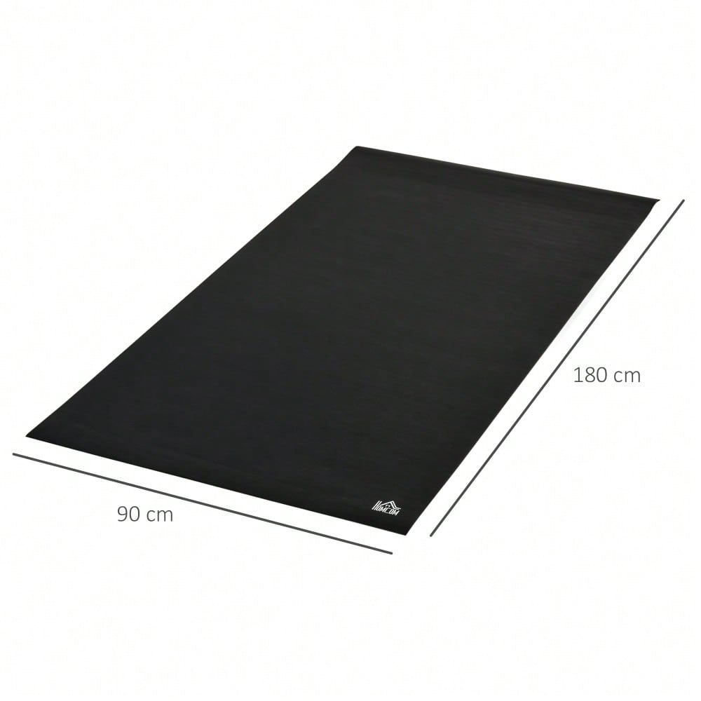 HOMCOM Bodenschutzunterlage Fitnessgeräte PVC Schwarz 180x90x0,6cm