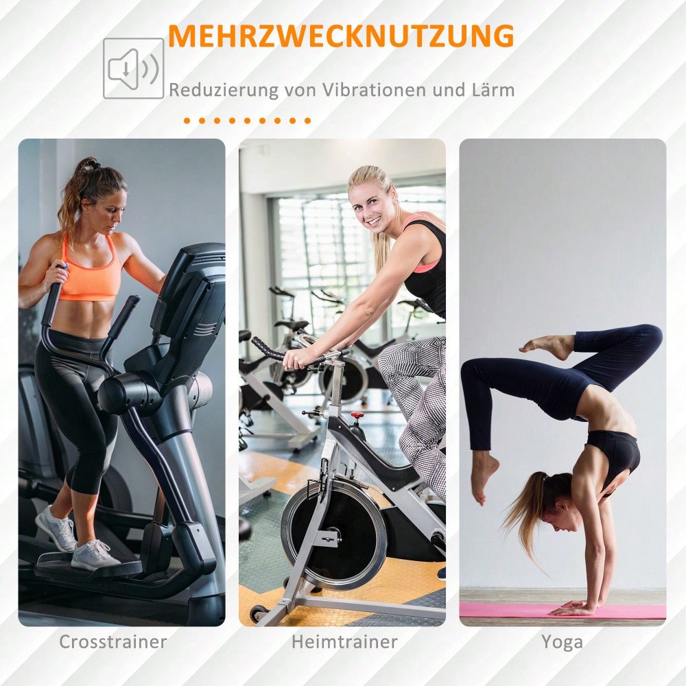 HOMCOM Bodenschutzunterlage Fitnessgeräte PVC Schwarz 180x90x0,6cm