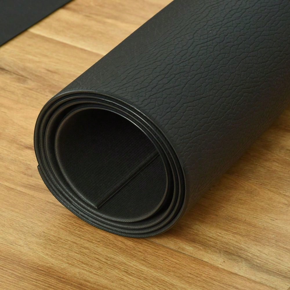 HOMCOM Bodenschutzunterlage Fitnessgeräte PVC Schwarz 180x90x0,6cm