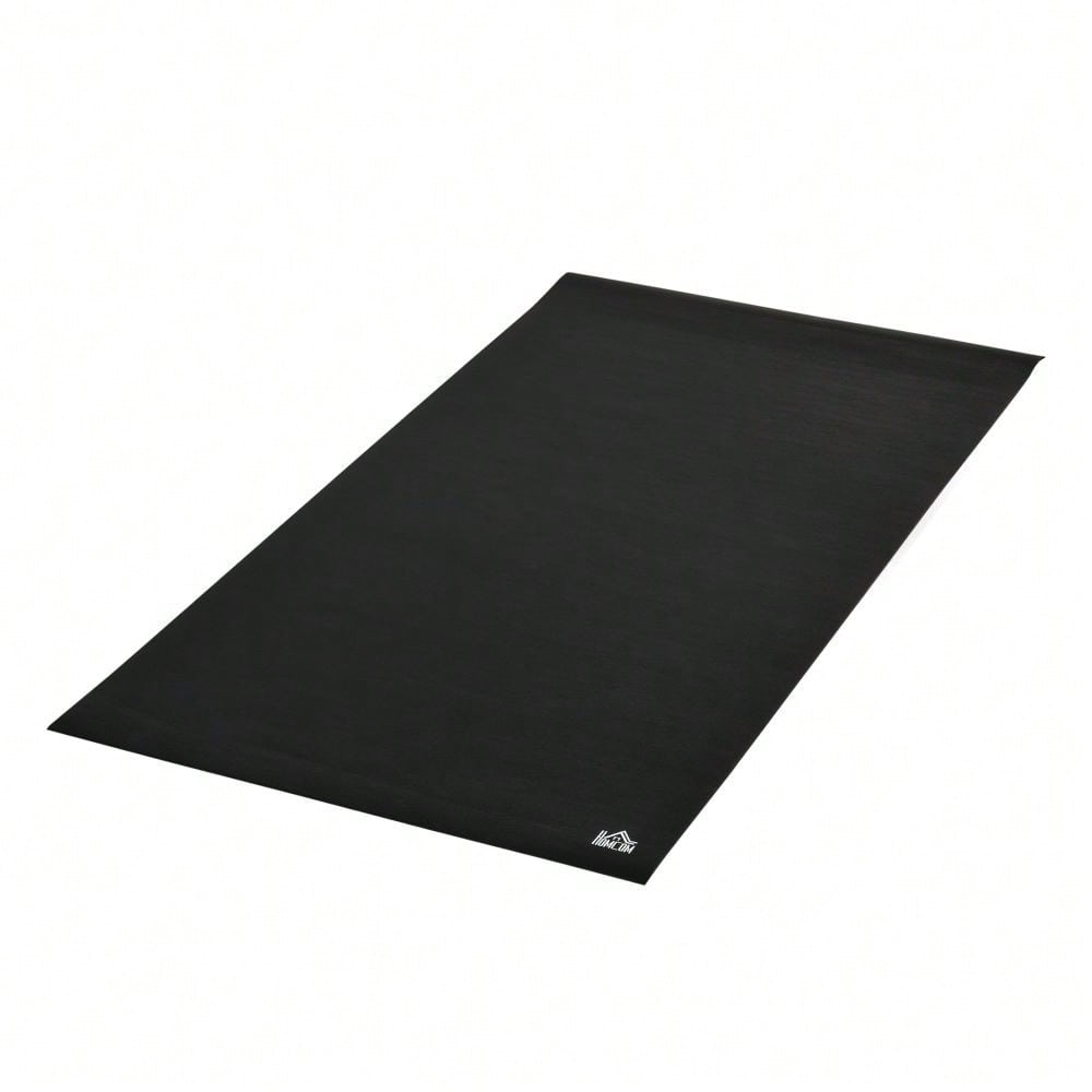 HOMCOM Bodenschutzunterlage Fitnessgeräte PVC Schwarz 180x90x0,6cm