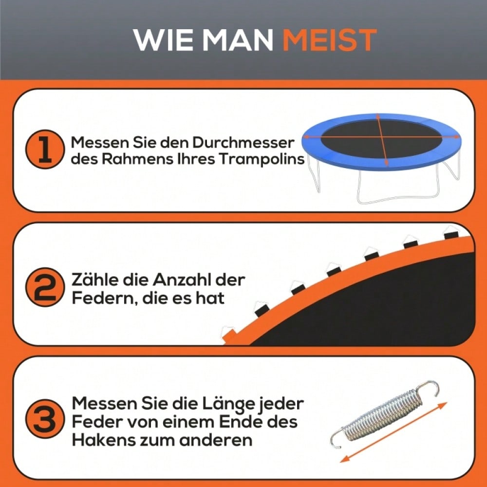 SPORTNOW Trampolin-Matte, Runde Sprungplane, Polypropylen, Orange