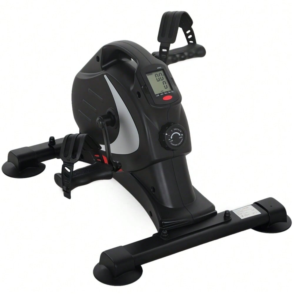 SPORTNOW Pedaltrainer leiser Mini Heimtrainer mit 8 Stufen Magnetwiderstand LCD-Display tragbar Beintrainer mit Anti-rutschmatte Senioren Arm- & Beintraining Pedal-Trainer für Zuhause Heim Schwarz