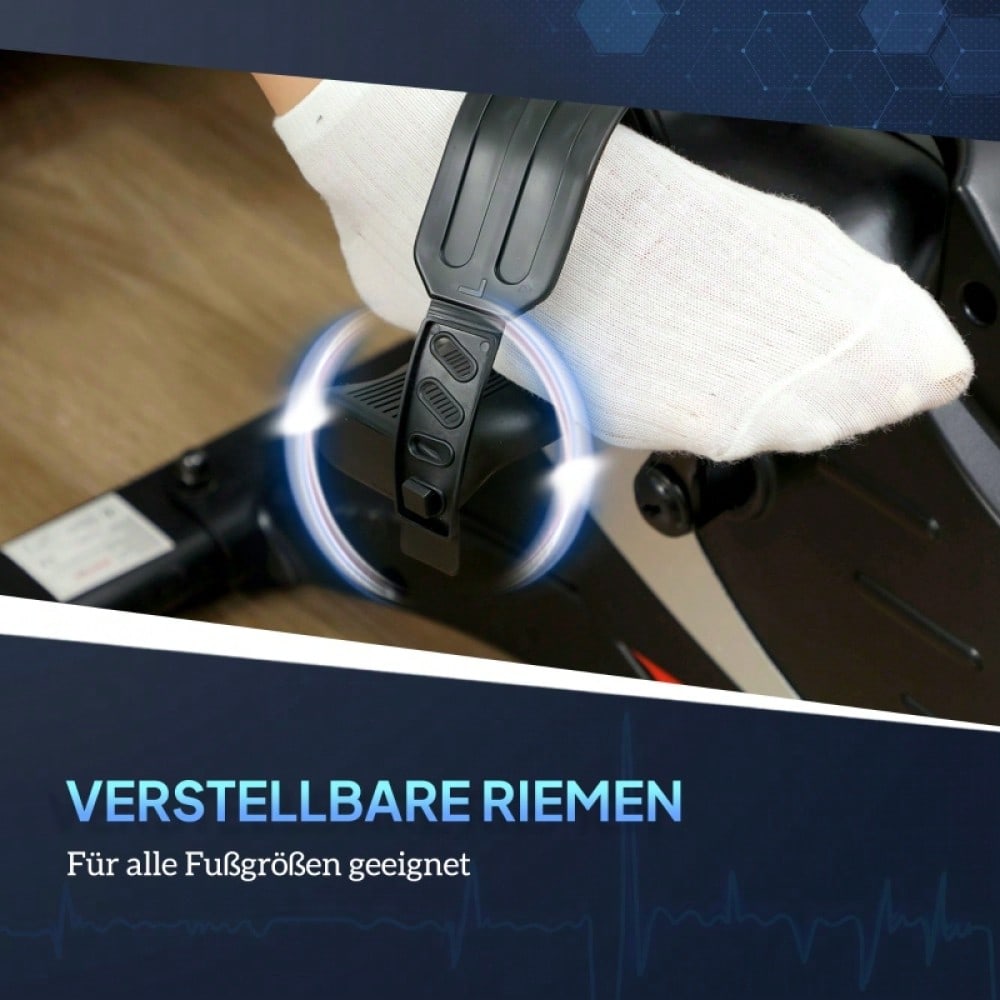 SPORTNOW Pedaltrainer leiser Mini Heimtrainer mit 8 Stufen Magnetwiderstand LCD-Display tragbar Beintrainer mit Anti-rutschmatte Senioren Arm- & Beintraining Pedal-Trainer für Zuhause Heim Schwarz