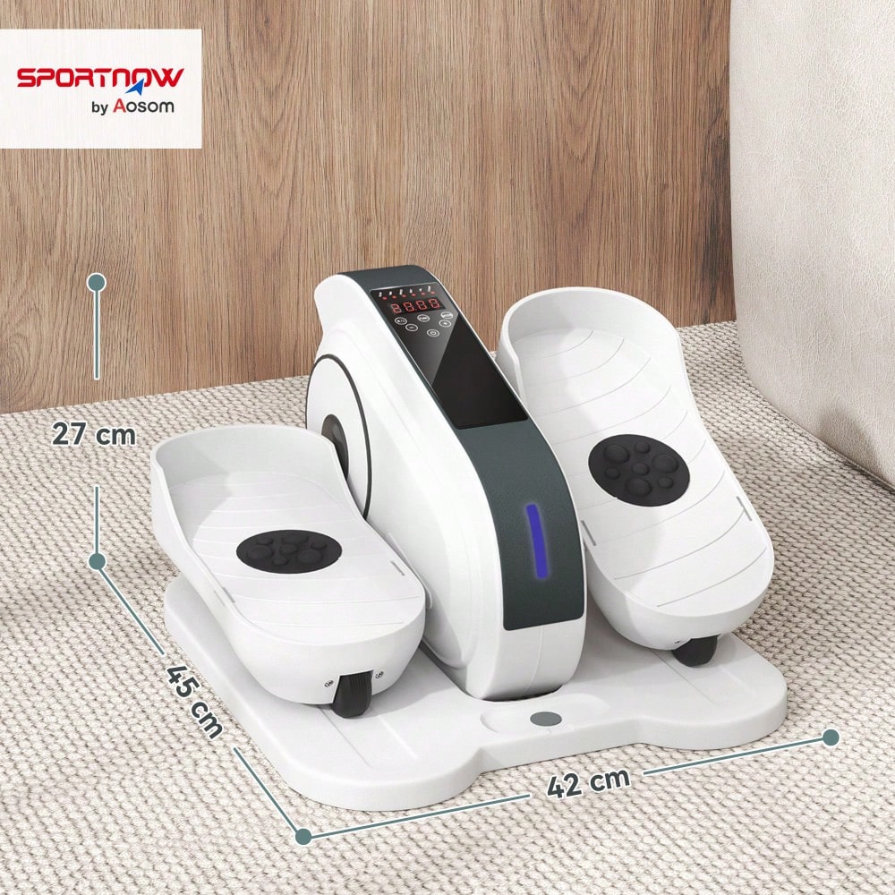 SPORTNOW Mini-Ellipsentrainer Untertisch Mini Crosstrainer für zuhause Ellipsen Beintrainer mit 10-stufiger Geschwindigkeit, LCD-Monitor, Fernbedienung, für Büro, Senioren