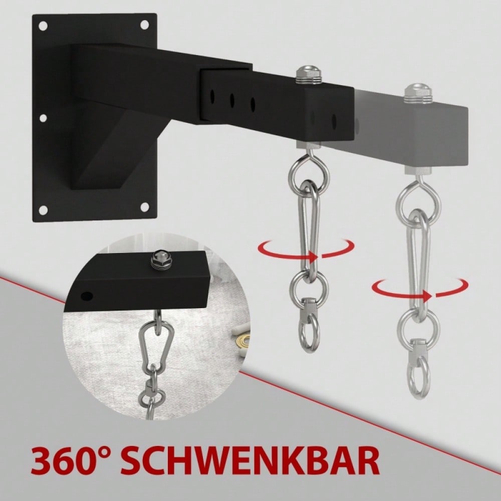 SPORTNOW Boxsack Wandhalterung einstellbare Boxsack Halterung für Punch Bag Sandsack aus Stahl schwarz für Fitness & Training