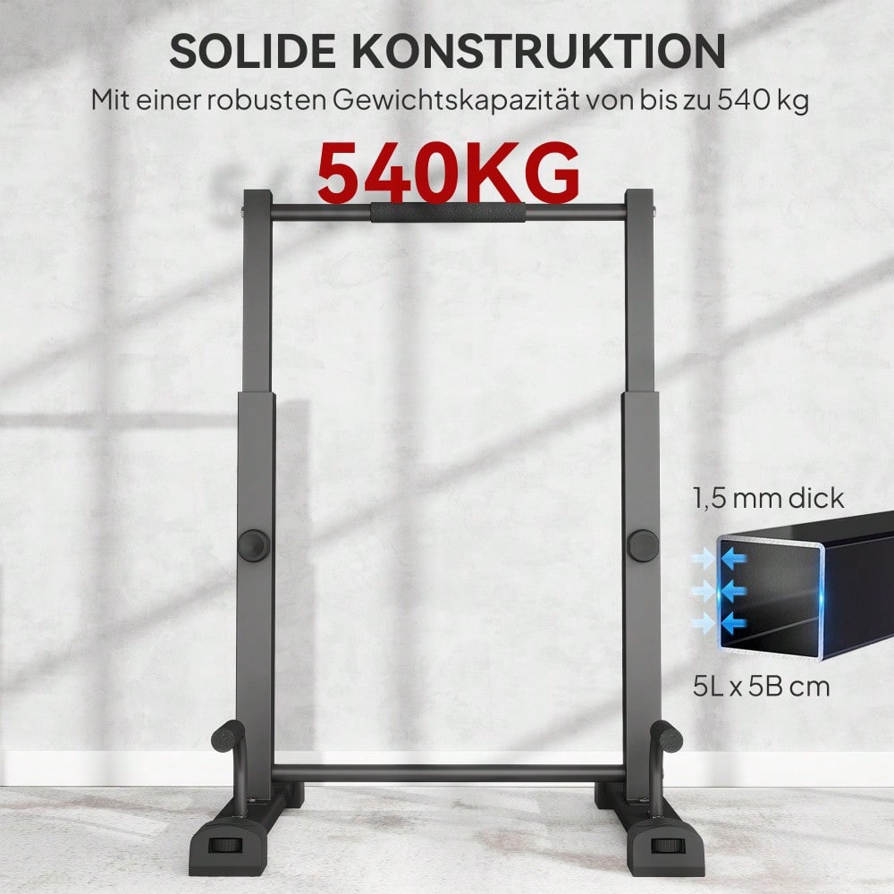 SPORTNOW Dip Barren Dip Station bis 540 kg Belastbar Höhenverstellbar Fitness-Bar Push Up Stand Bar Fitness Parallettes, Liegestützgriffe für Calisthenics, Zuhause, Krafttraining